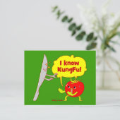 Carte postale KungFu Tomato Doodle Art (Debout devant)