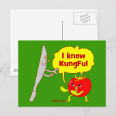 Carte postale KungFu Tomato Doodle Art (Devant / Derrière)