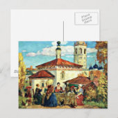 Carte Postale Kustodiev - À l'Ancien Suzdal (Devant / Derrière)