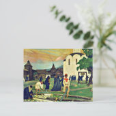 Carte Postale Kustodiev - Dans le monastère (Debout devant)