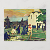 Carte Postale Kustodiev - Dans le monastère (Devant)