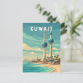 Carte Postale Kuwait Illustration Travel Art Vintage (Debout devant)