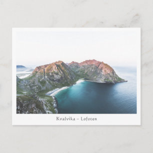 Carte Postale Kvalvika Îles Lofoten Norvège
