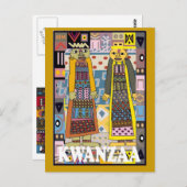 Carte Postale Kwanzaa - caractères africains (Devant / Derrière)