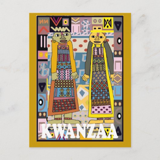 Carte Postale Kwanzaa - caractères africains (Devant)