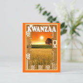 Carte Postale Kwanzaa - coucher de soleil et champs de maïs (Debout devant)