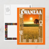 Carte Postale Kwanzaa - coucher de soleil et champs de maïs (Devant / Derrière)