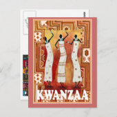 Carte Postale Kwanzaa - Danseuses (Devant / Derrière)