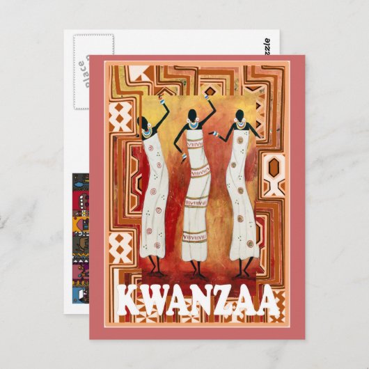 Carte Postale Kwanzaa - Danseuses (Devant / Derrière)