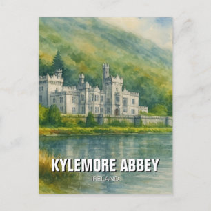Carte Postale Kylemore Abbaye Irlande Aquarelle