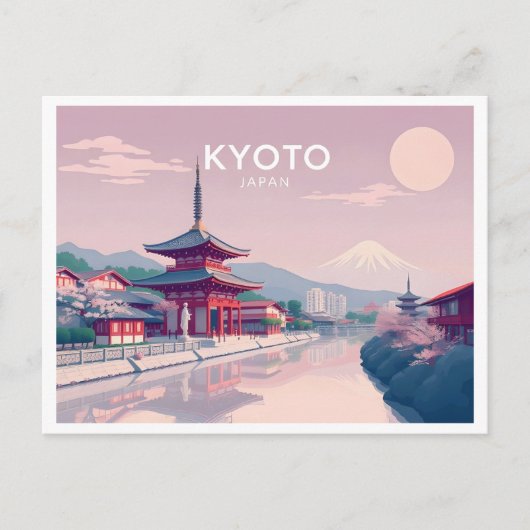 Carte Postale Kyoto Japan Pastel Design Voyage (Devant)