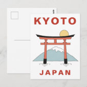 Carte Postale Kyoto Japan Torii Gate Minimalist Travel (Devant / Derrière)