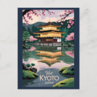 Kyoto Japon Kinkaku-ji Illustration Voyage Art Vin
