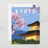 Carte Postale Kyoto Japon Voyages Vintage Art (Devant / Derrière)
