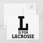 Carte Postale L est pour Lacrosse (Devant / Derrière)