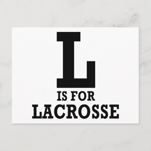 Carte Postale L est pour Lacrosse (Devant)