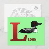 Carte Postale L est pour Loon (Devant / Derrière)