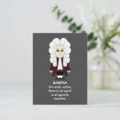 Carte Postale La 3ème loi de Karma & Newton (Arrière - plan noir (Debout devant)