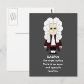 Carte Postale La 3ème loi de Karma & Newton (Arrière - plan noir (Devant / Derrière)