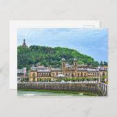 Carte Postale La baie de La Concha avec une statue du Christ. (Devant / Derrière)