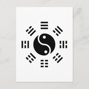 Carte Postale La balance : Ba Gua, huit trigrammes yin yang TCM