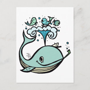 Carte Postale La baleine d'un capitaine ! par Tiki Ony
