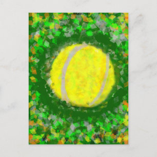 Carte Postale La Balle de tennis et l'herbe