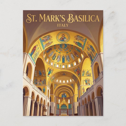 Carte Postale La basilique Saint-Marc Italie (Devant)