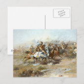 Carte Postale La bataille de Custer Charles Marion Russell (Devant / Derrière)