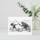 Carte Postale "La bataille de l'épée singe" (Debout devant)
