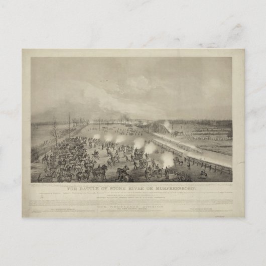 Carte Postale La bataille de Stone River ou Murfreesboro' (Devant)