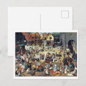 Carte Postale La bataille entre Carnaval et Carême, Bruegel (Devant / Derrière)