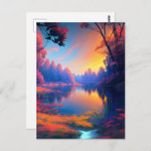 Carte Postale La beauté du coucher de soleil dévoilée au lac for (Devant / Derrière)