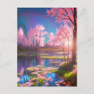 Carte Postale La beauté du coucher du soleil dévoilée dans les z