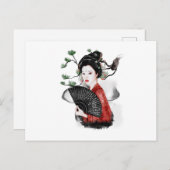 Carte Postale La beauté d'un geisha japonais (Devant / Derrière)