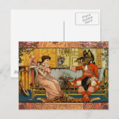 Carte Postale La beauté et la bête illustration art original (Devant / Derrière)