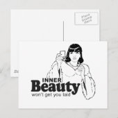 CARTE POSTALE LA BEAUTÉ INTÉRIEURE NE VOUS FERA PAS COUCHER (Devant / Derrière)
