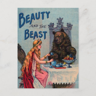 Carte Postale La beauté vintage et la bête