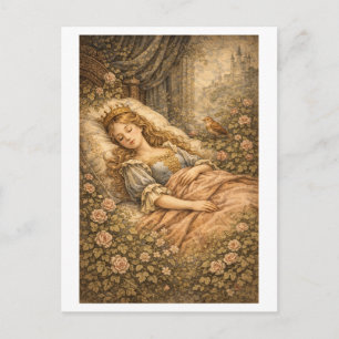 Carte Postale La Belle au Bois Dormant de style vintage