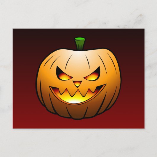 Carte Postale La belle citrouille visage Jack O'lantern (Devant)