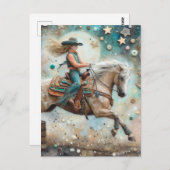 Carte Postale La Belle Cowgirl (Devant / Derrière)