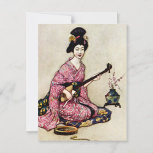 Carte Postale « La belle danseuse de Yedo » par Warwick Goble