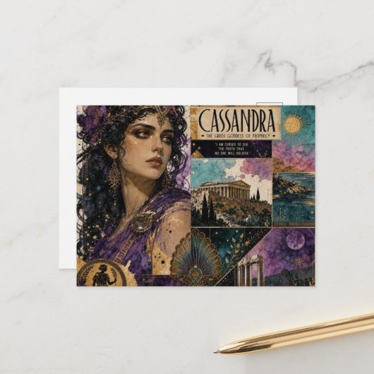 Carte Postale La belle déesse grecque Cassandre (Devant/Arrière en situation)