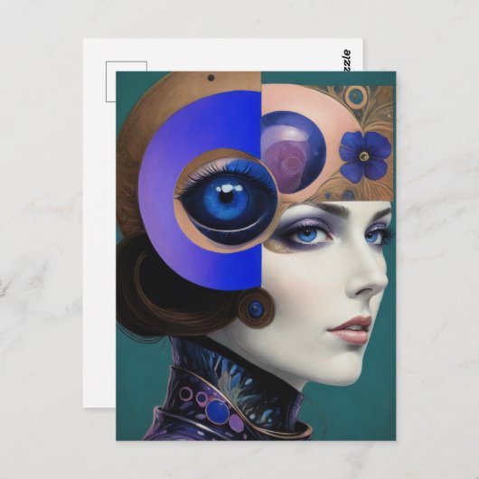 Carte Postale La belle femme Abstraite (Devant / Derrière)