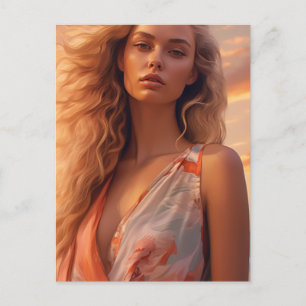 Carte Postale La belle femme blonde