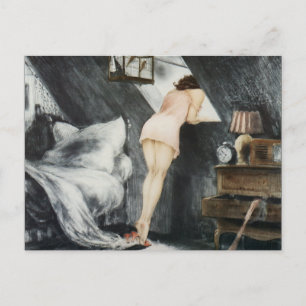 Carte Postale La Belle Femme Dans Le grenier