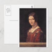 Carte Postale La Belle Ferronnière par Leonardo Da Vinci (Devant / Derrière)