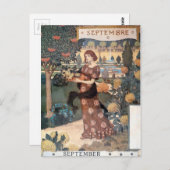 Carte Postale La Belle Jardinière - Septembre - Eugène Grasset (Devant / Derrière)