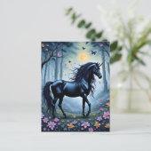 Carte Postale La belle licorne noire (Debout devant)