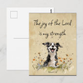 Carte Postale La Bible Écriture Encouragement La Joie du Seigneu (Devant / Derrière)